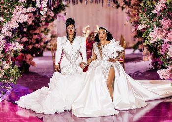 Jesseca Dupart and Da Brat on wedding day