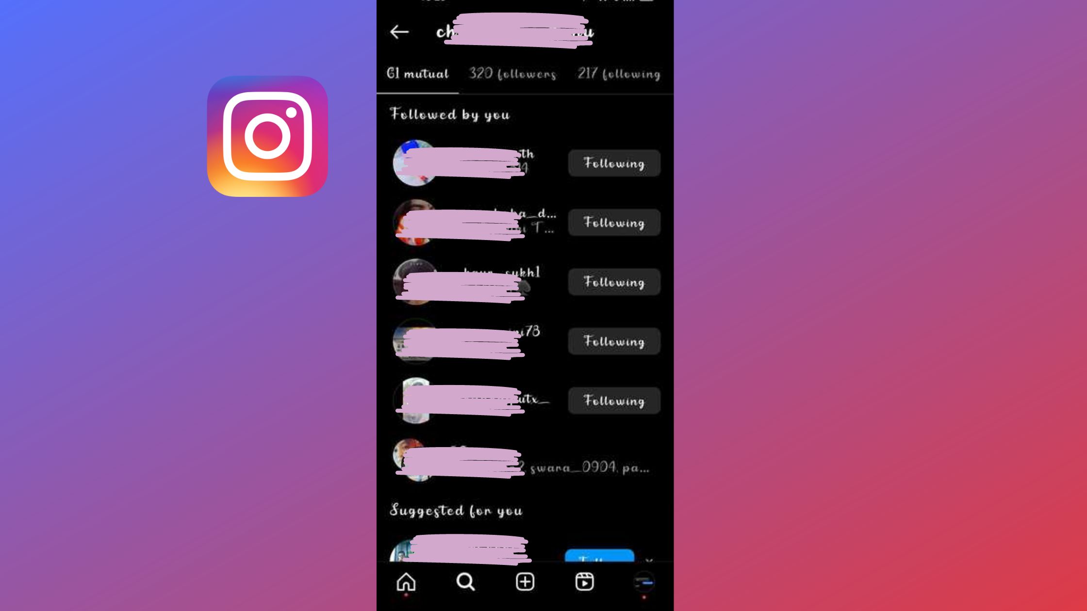 An Instagram app image stating about How to manage your suggested connections.