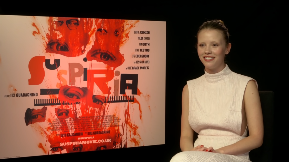 Mia Goth speaking during an interview for 2018's "Suspiria".