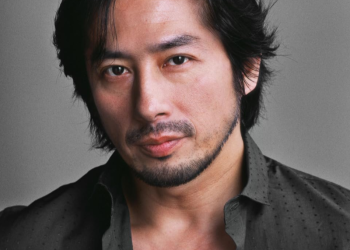 Hiroyuki Sanada wearing a black formal shirt